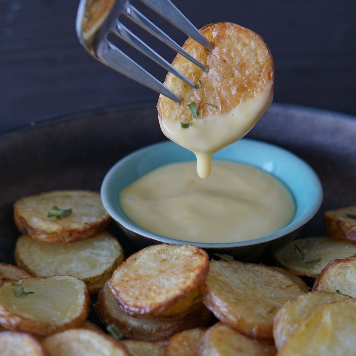 cottage fries dipped in sauce