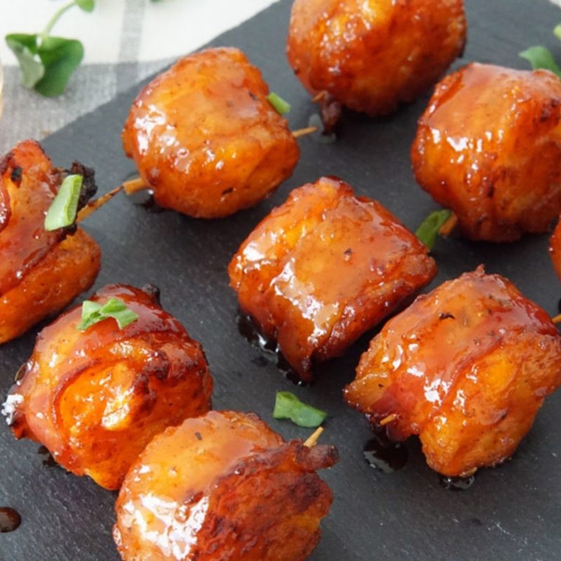 Bacon-wrapped tater tots