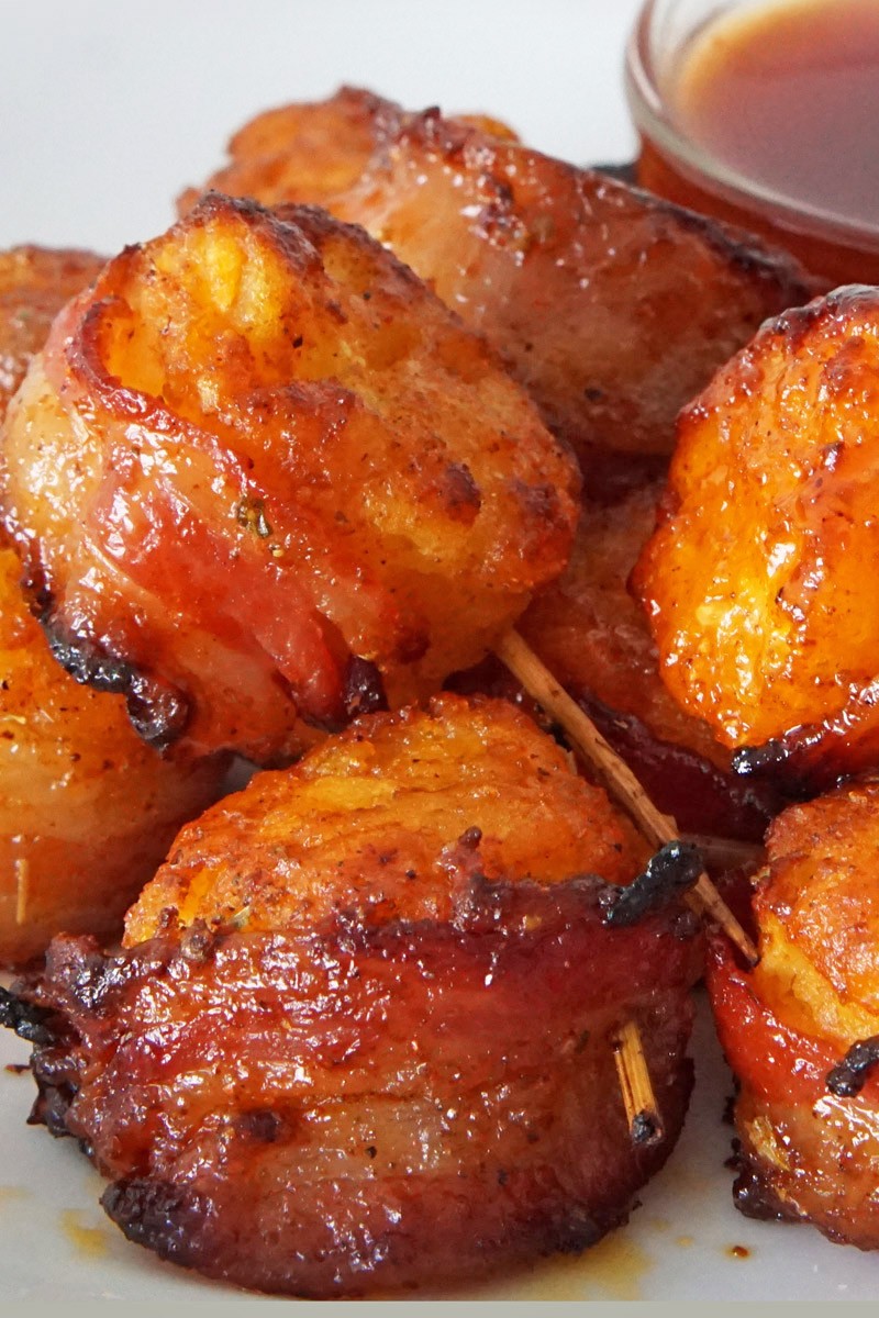 air fryer bacon-wrapped tater tots