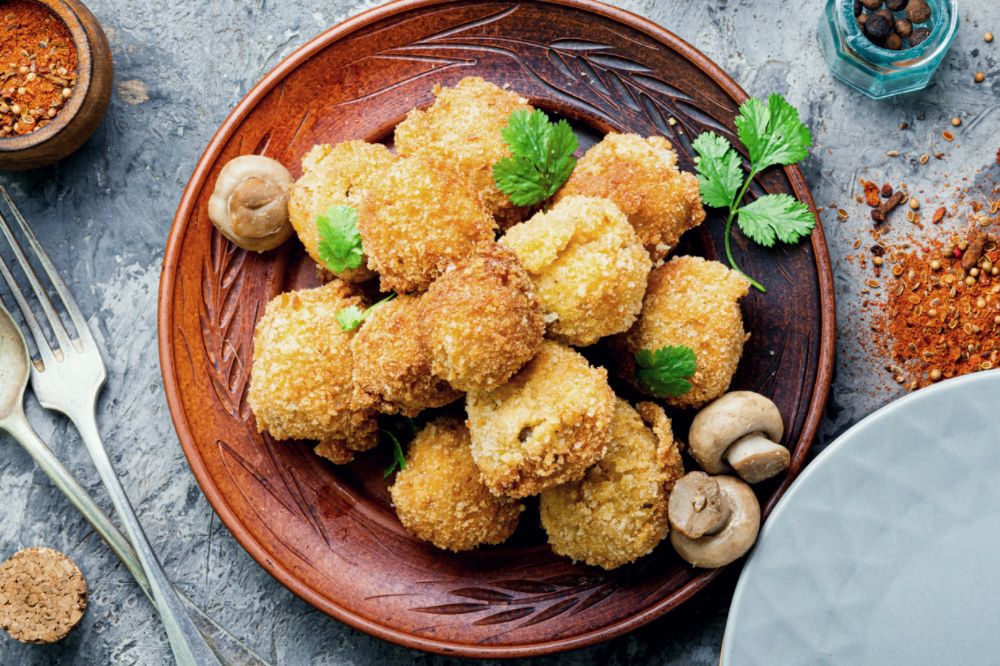 breaded store-bought mushrooms