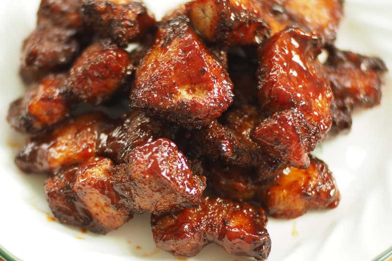 finished pork belly bites