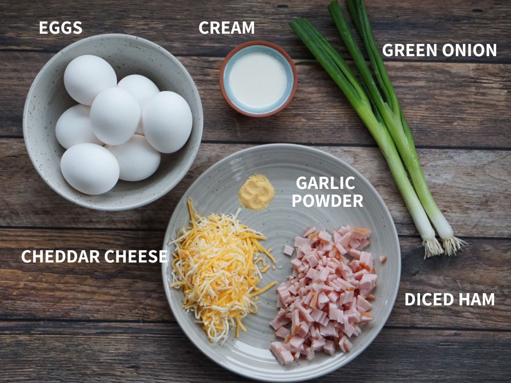 Ingredients for air fryer egg bites