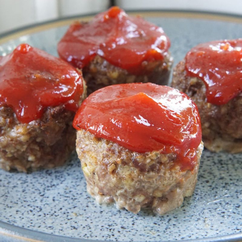 Meatloaf bites on a plate
