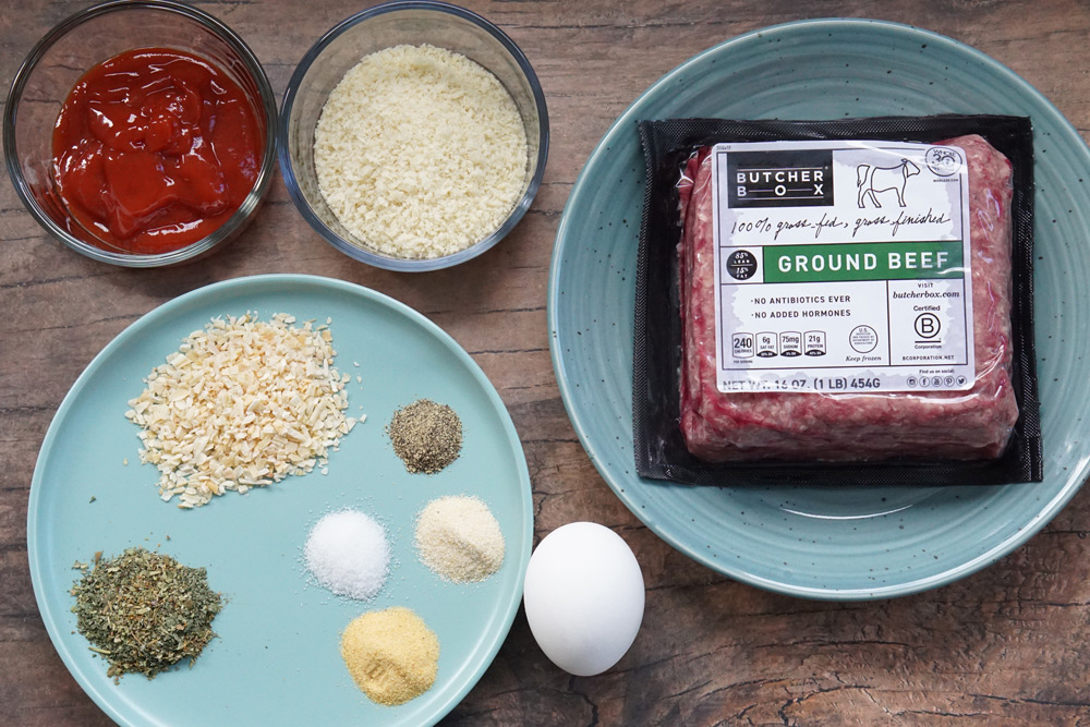 Ingredients for meatloaf bites