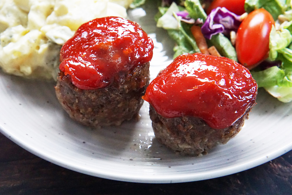 Meatloaf bites on a plate