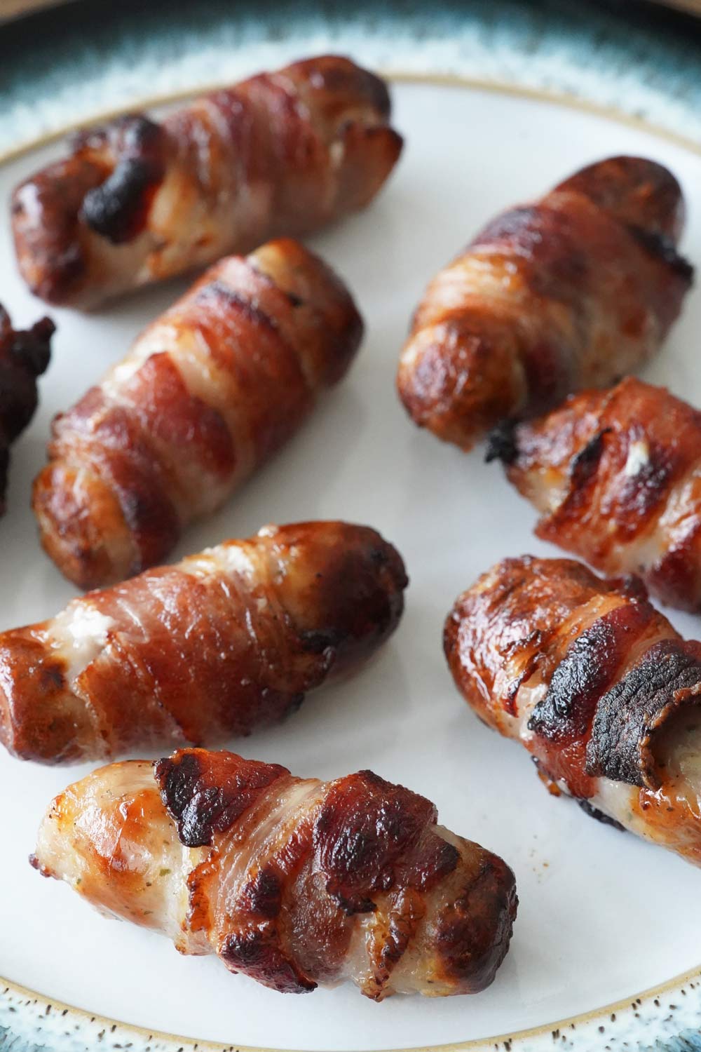 Bacon wrapped sausage appetizer