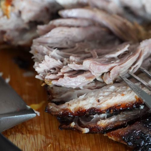 Cuban mojo marinated pork roast shredded