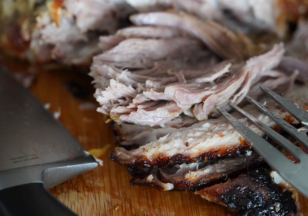 Cuban mojo marinated pork roast shredded
