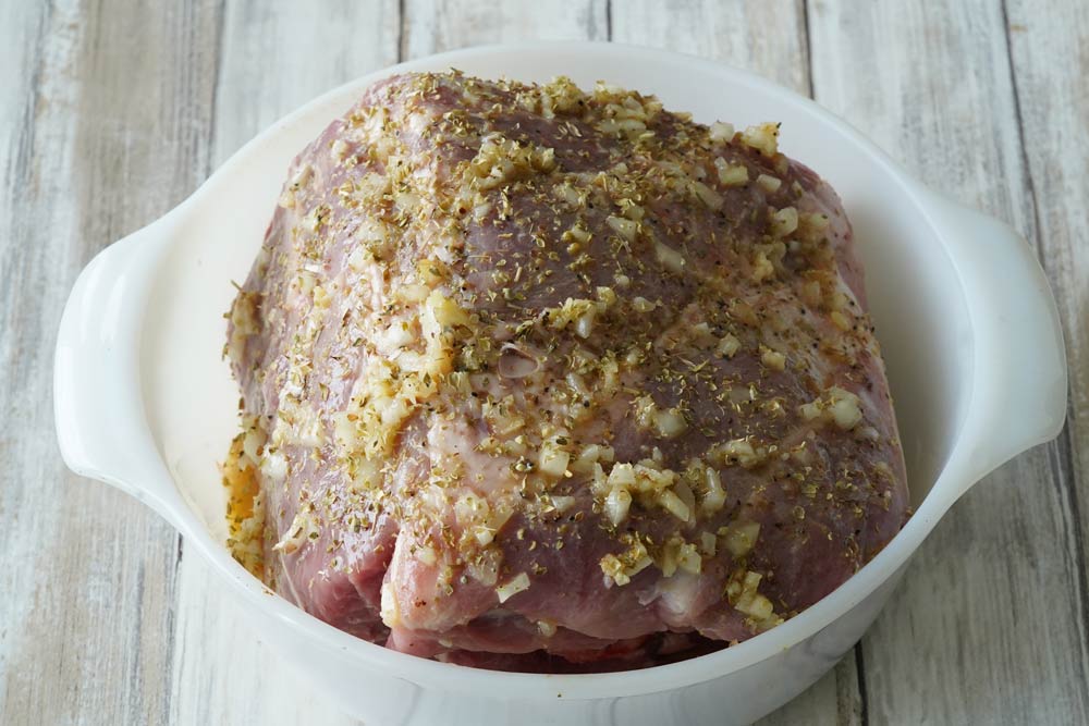 Marinating a pork roast