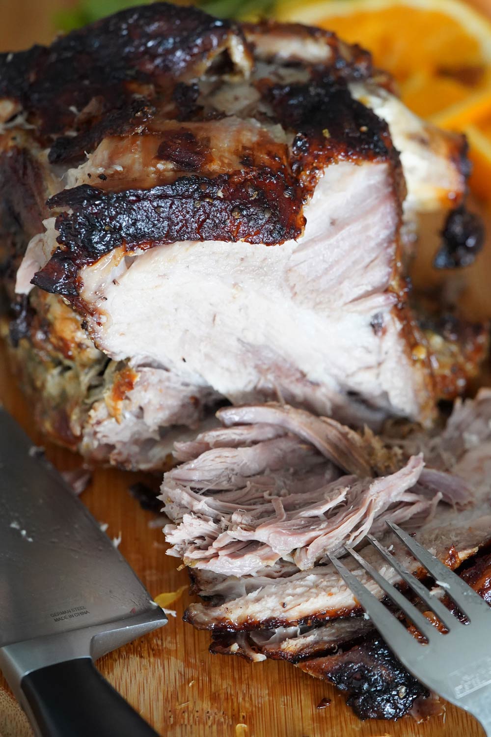 Cuban mojo marinated pork roast shredded