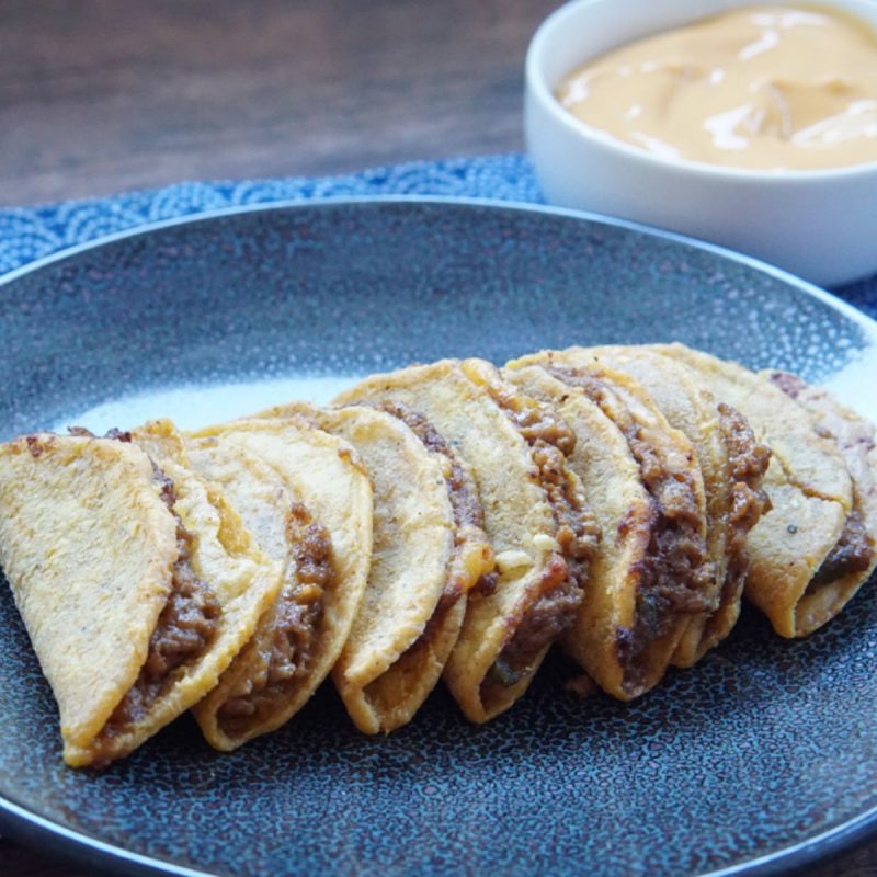 A plate of mini tacos