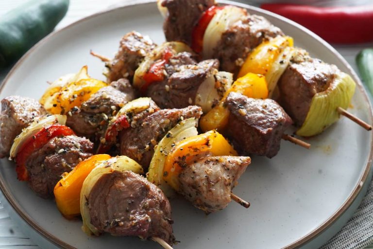 Air fryer pork kebab