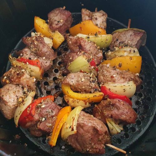 Air fryer pork kebab