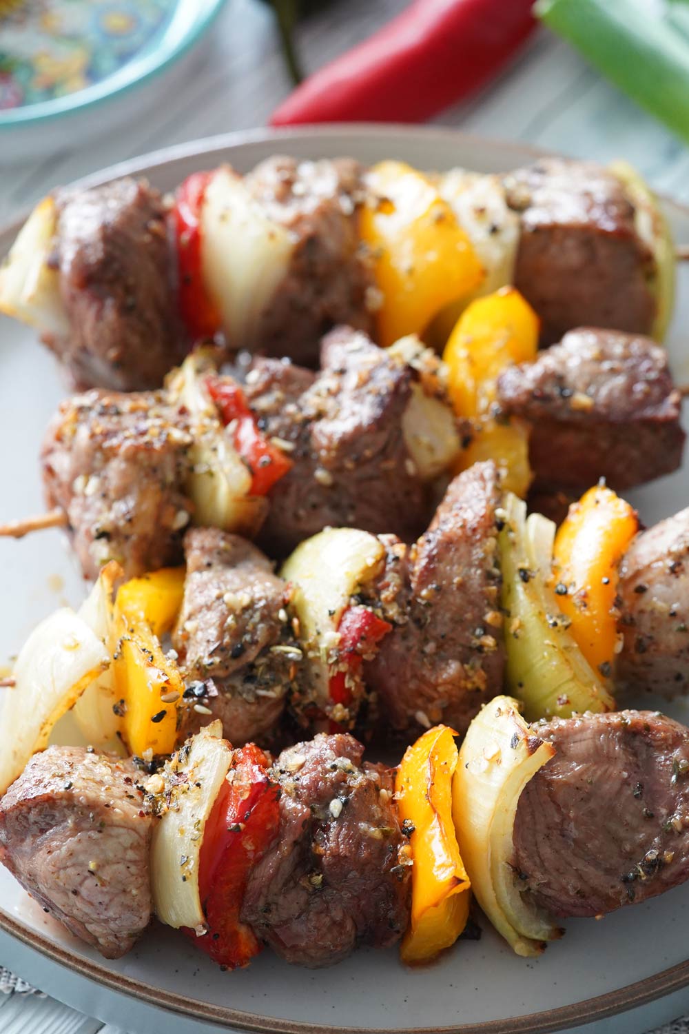 Air fryer pork kebab