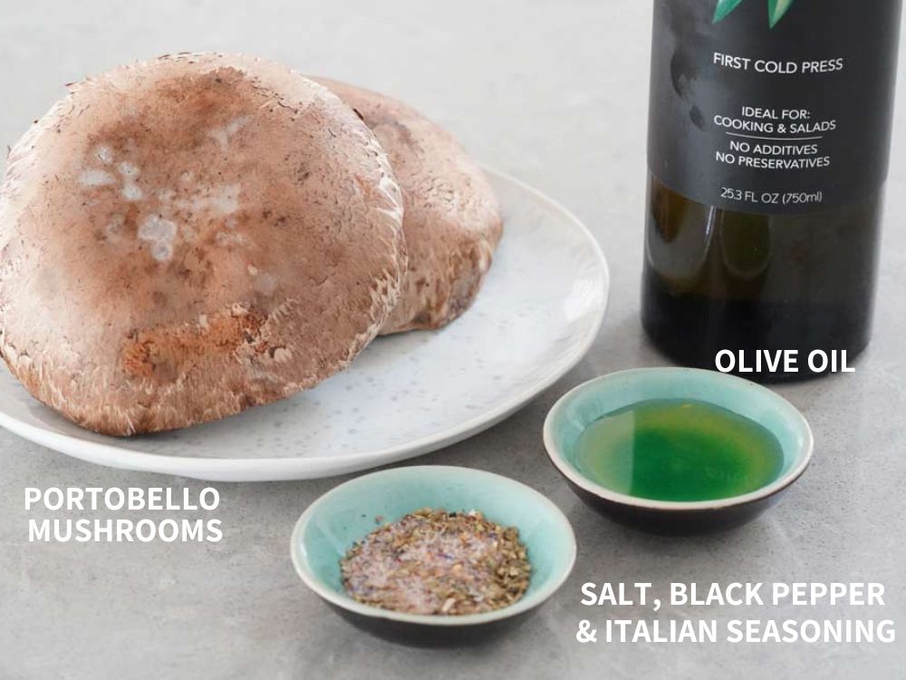 Ingredients for air fryer portobello mushrooms
