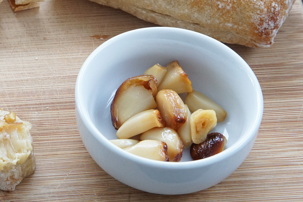 Roasted garlic in a bowl