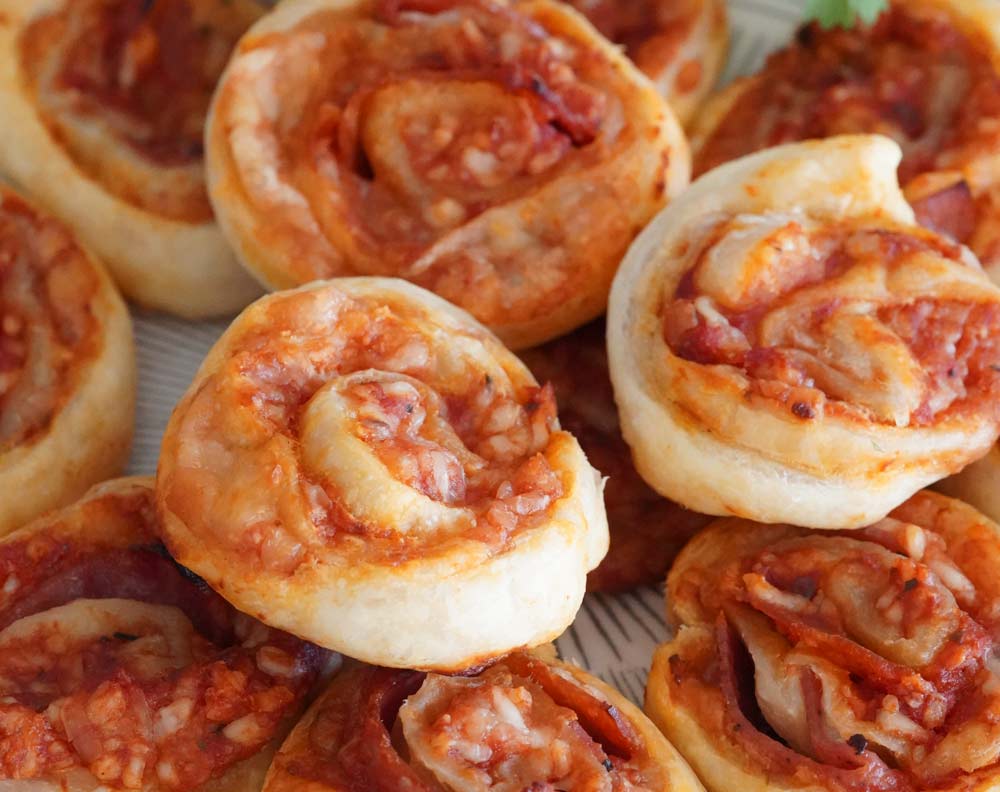 Puff pastry pizza pinwheels