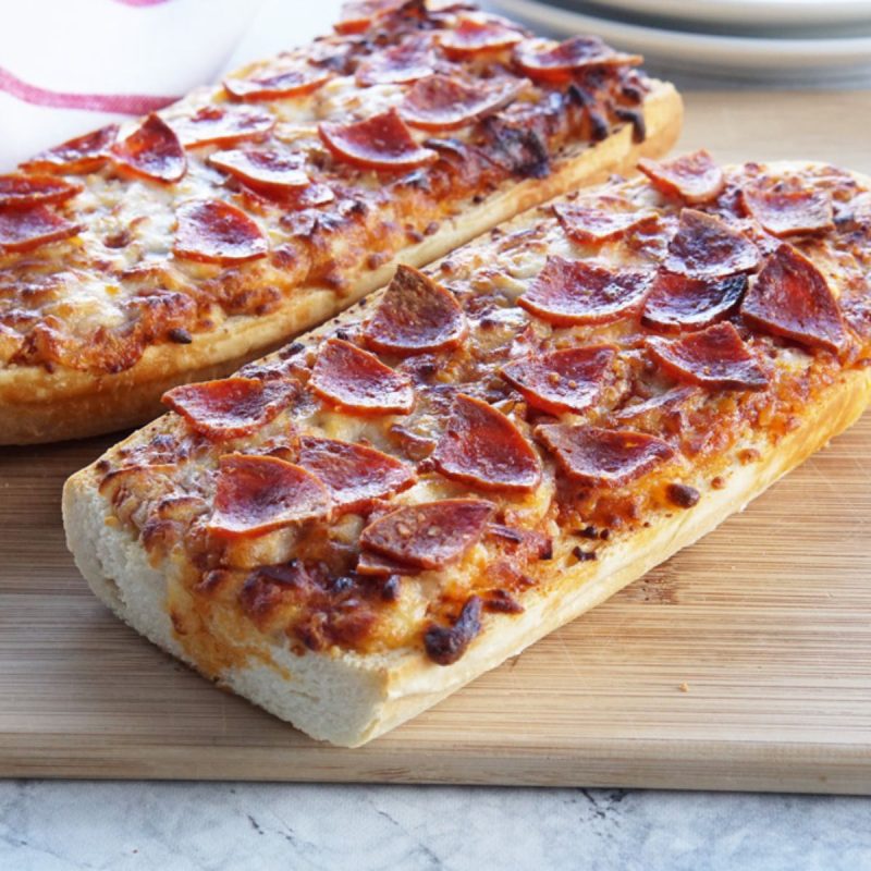 2 French bread pizzas