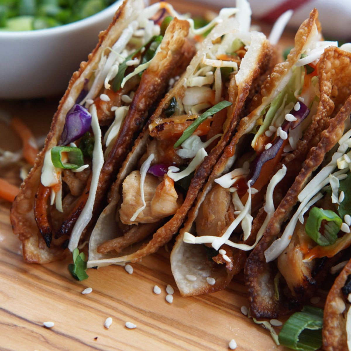 Chicken Wonton Tacos