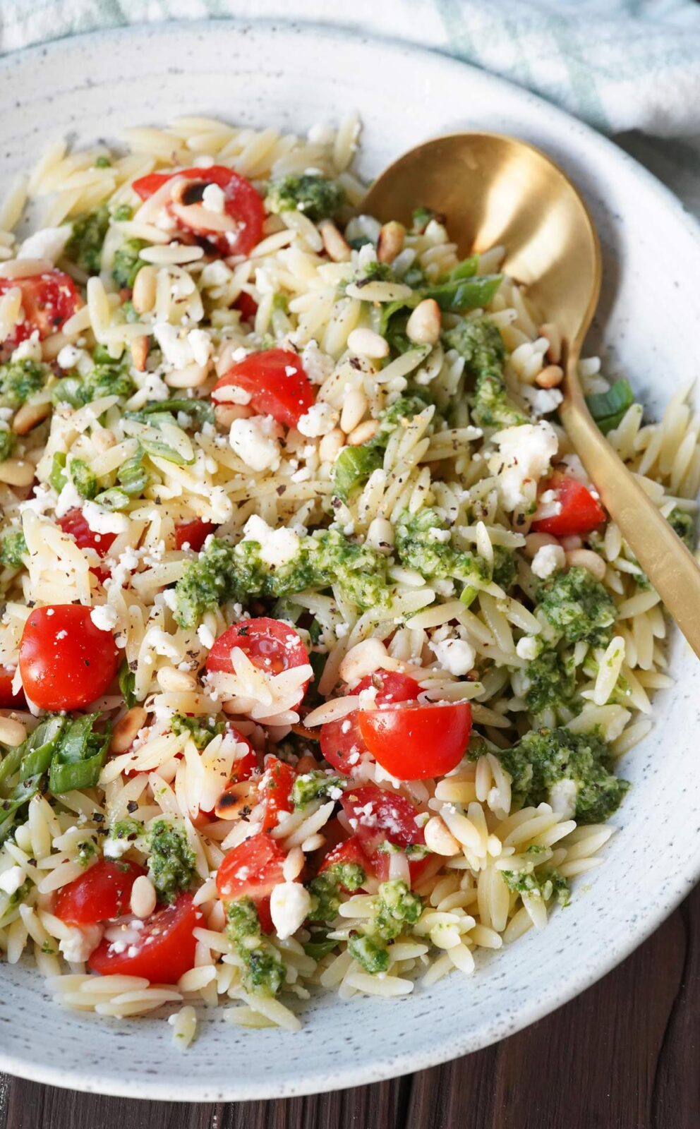 basil pesto orzo