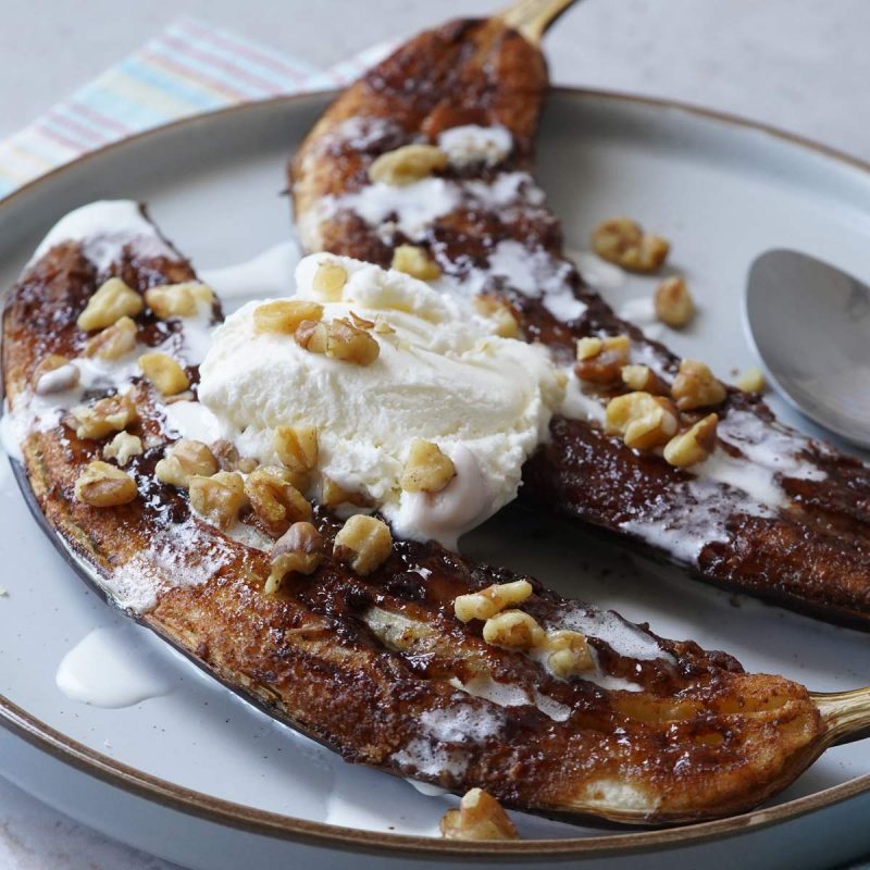 Air fryer caramelized bananas