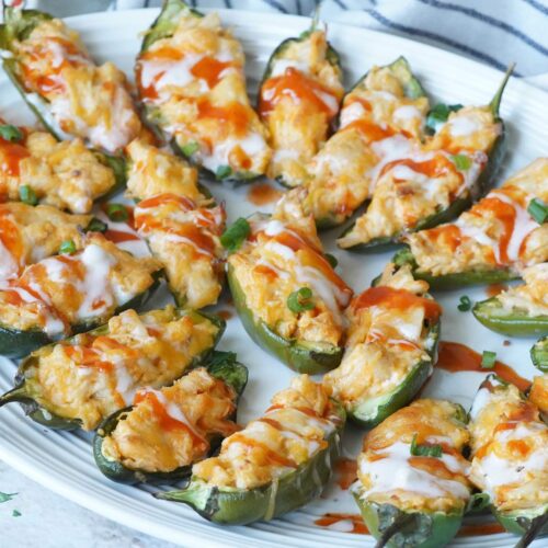 Buffalo chicken stuffed peppers