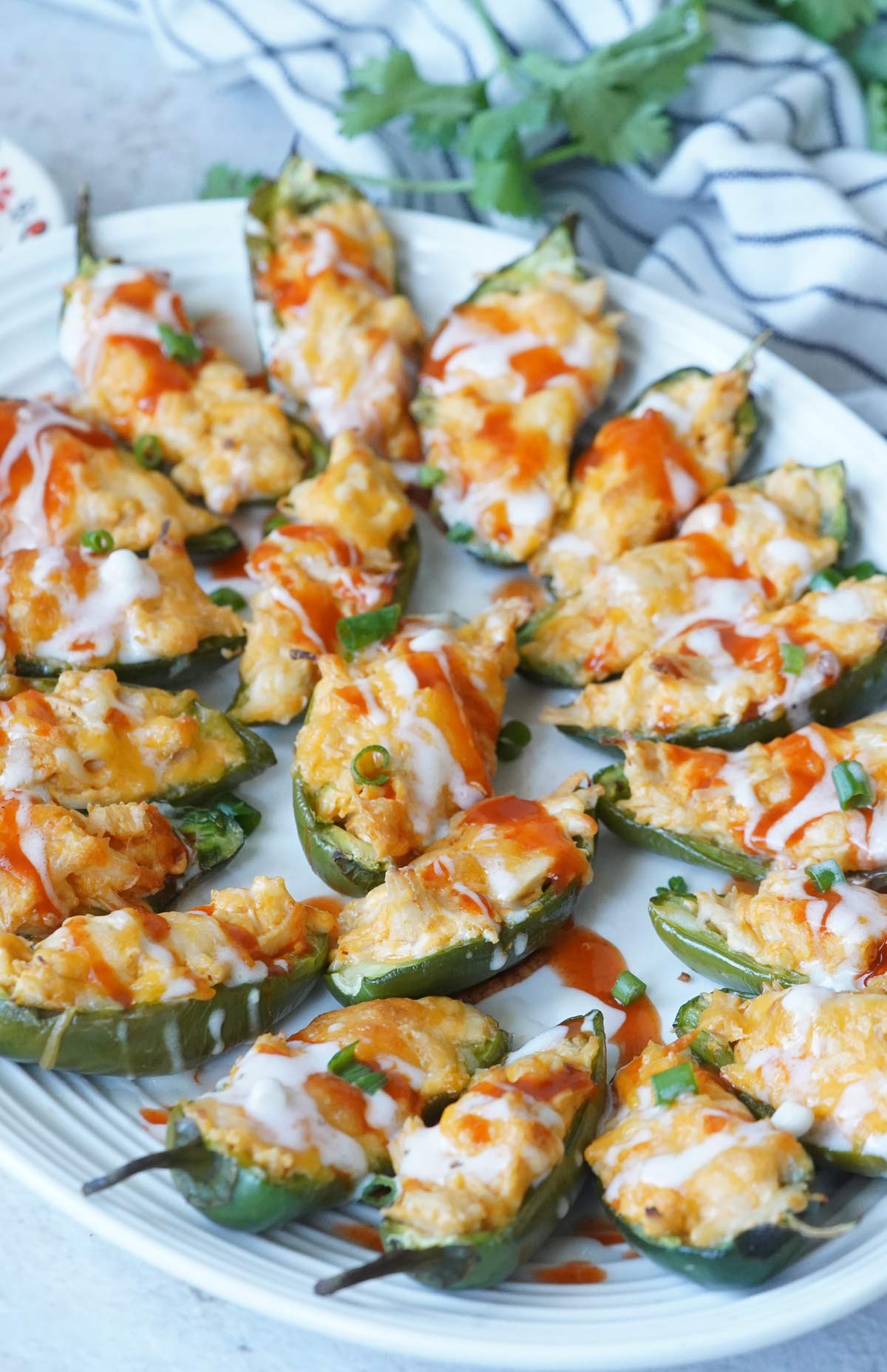 Buffalo chicken stuffed peppers