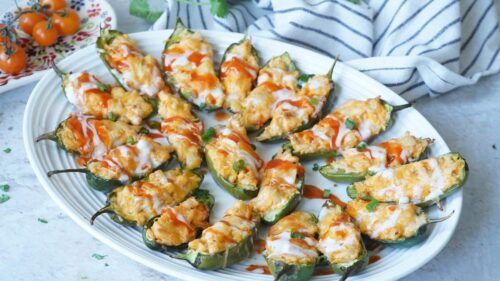 Buffalo chicken stuffed peppers