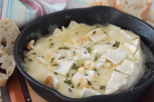 Garlic butter baked brie