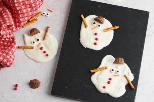 Melted chocolate snowmen