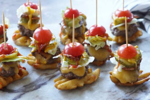 Mini cheeseburger bites
