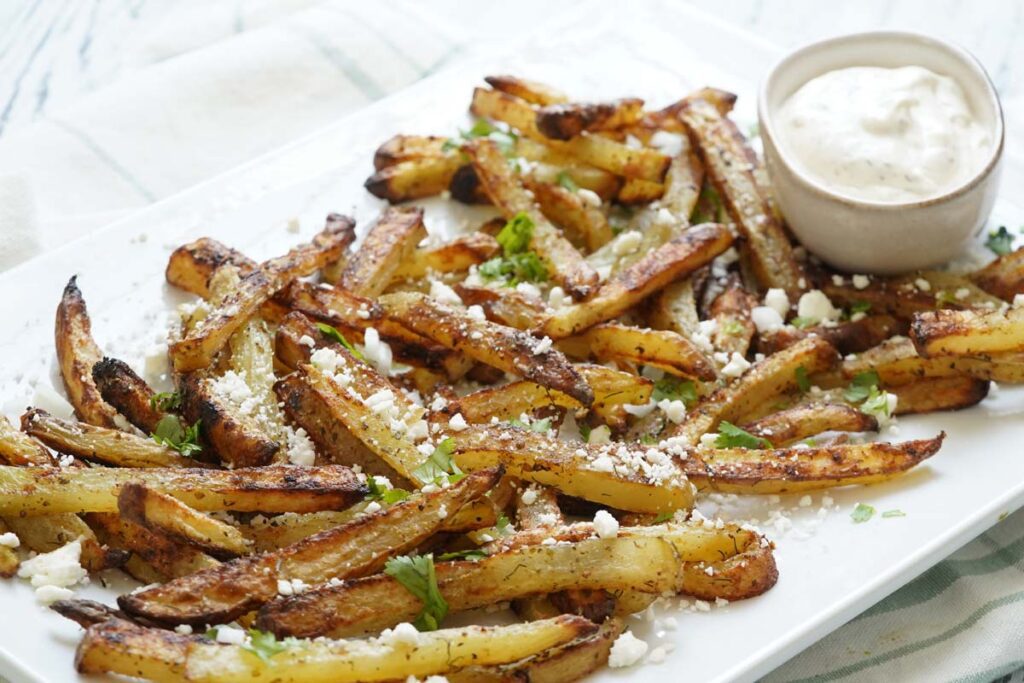 Greek Fries With Lemon Dill Sauce