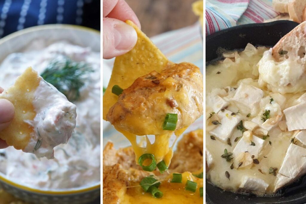 Smoked salmon dip, Texas trash bean dip, garlic butter baked brie