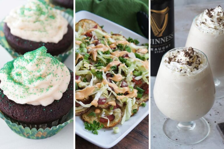 Guinness cupcakes, Corned beef nachos, Guinness milkshake