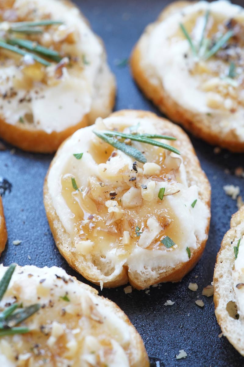 Whipped Ricotta and Hot Honey Crostini
