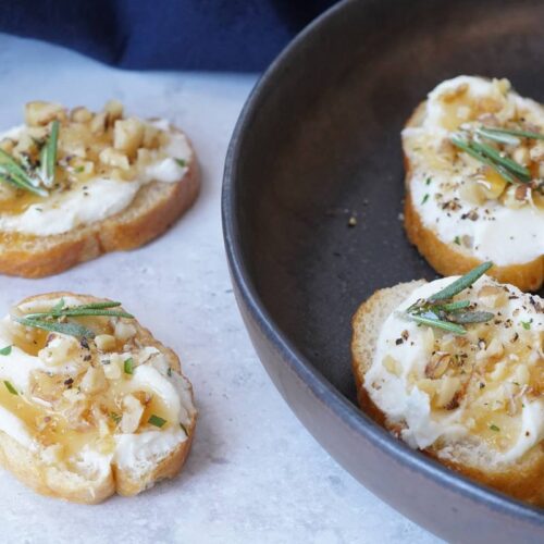 Whipped Ricotta and Hot Honey Crostini