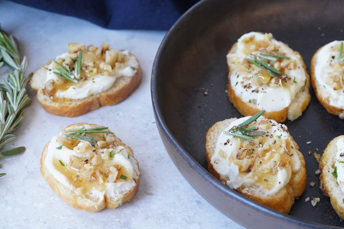 Whipped Ricotta & Hot Honey Crostini