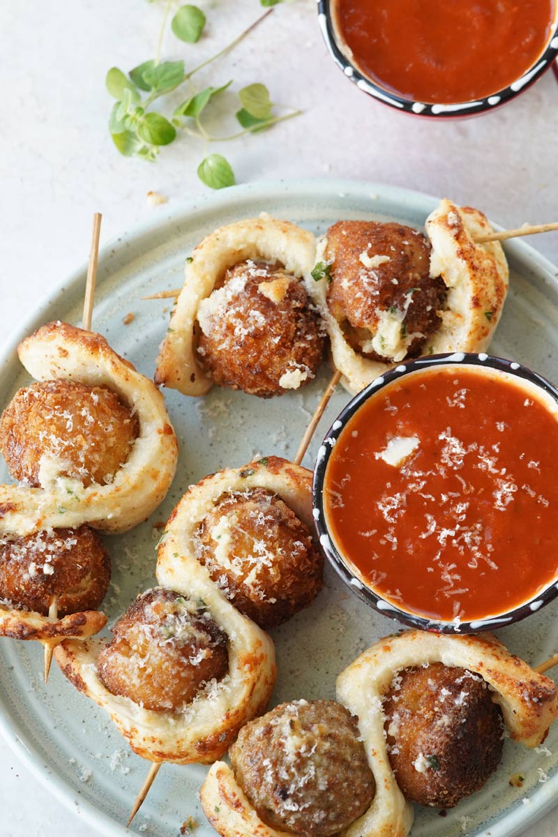 Meatball Garlic Bread Skewers