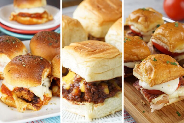 chicken parm slider, sloppy joe slider, and Kentucky hot brown slider