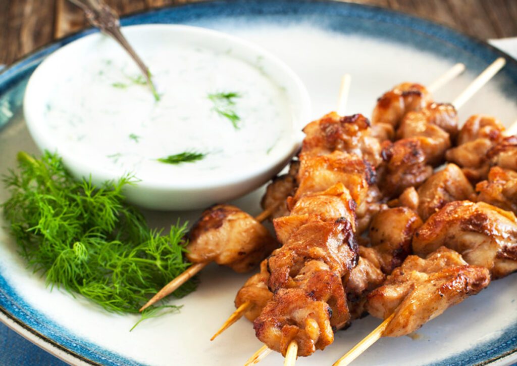 Mediterranean chicken skewers