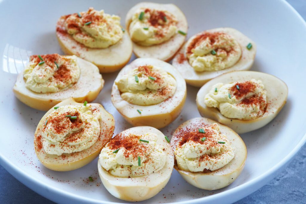 Smoked deviled eggs