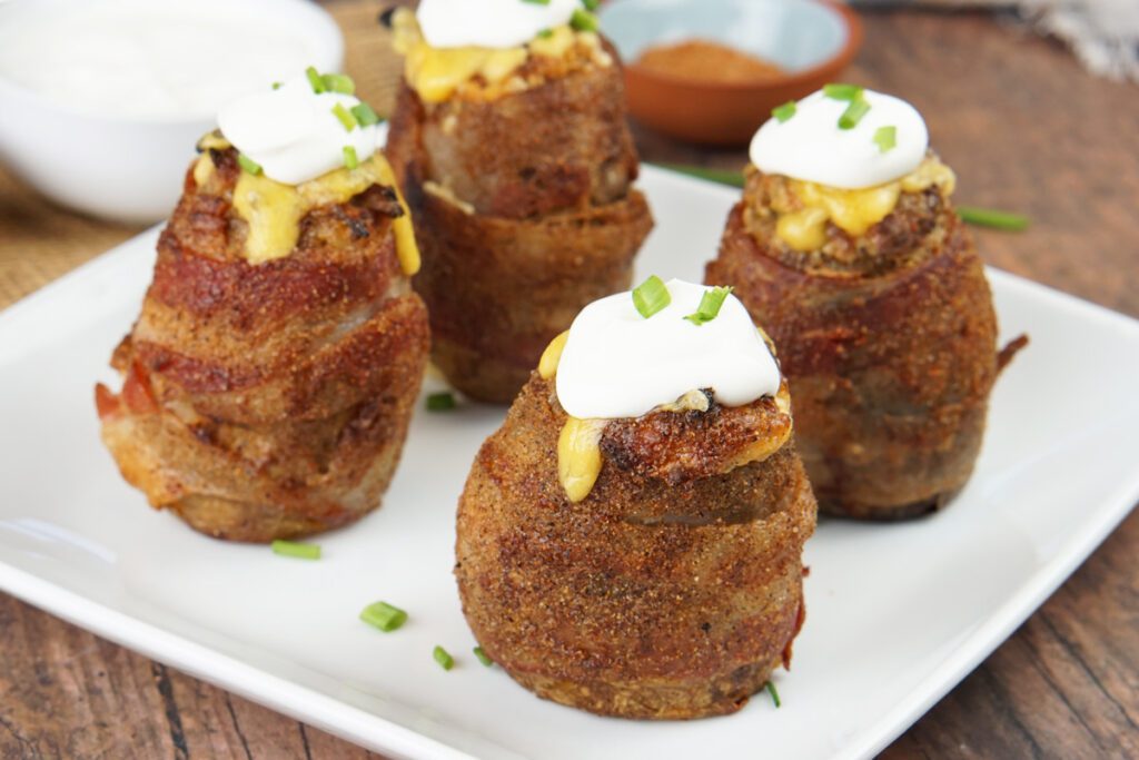Grilled volcano potatoes