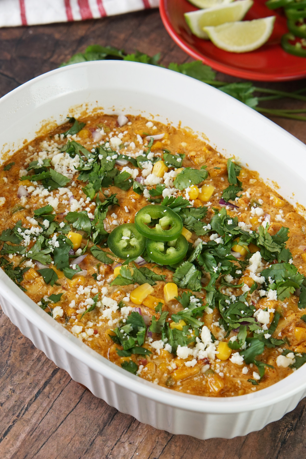 Warm and creamy Mexican street corn dip