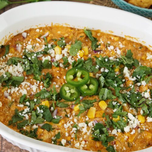 Warm and creamy Mexican street corn dip