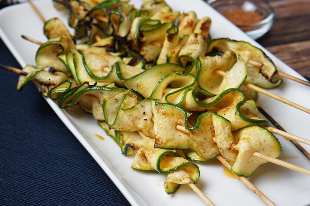 Grilled zucchini skewers
