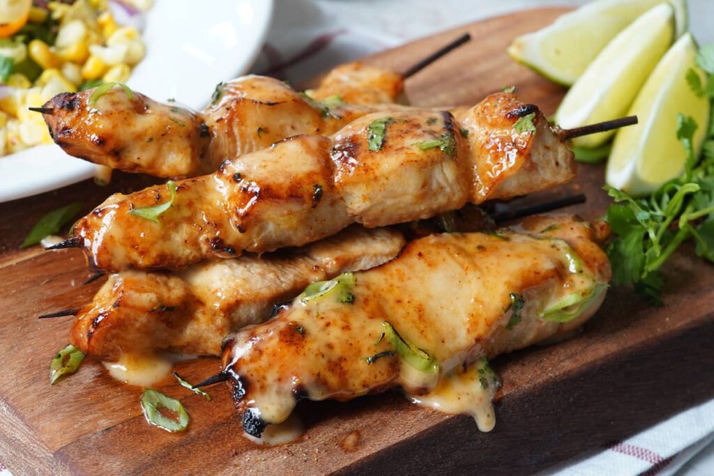 bang bang chicken skewers
