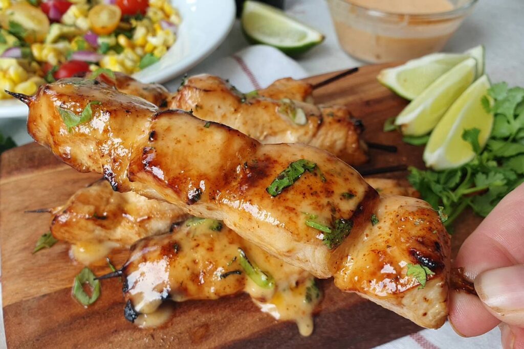 bang bang chicken skewers