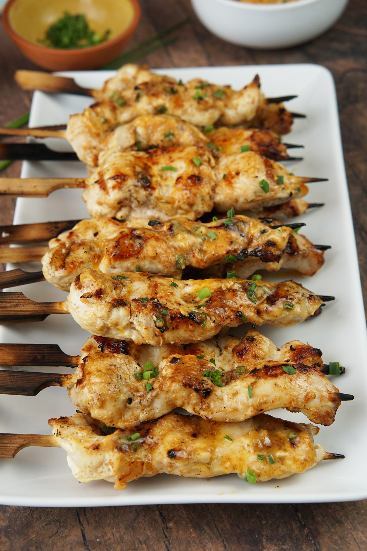 Cowboy butter chicken skewers