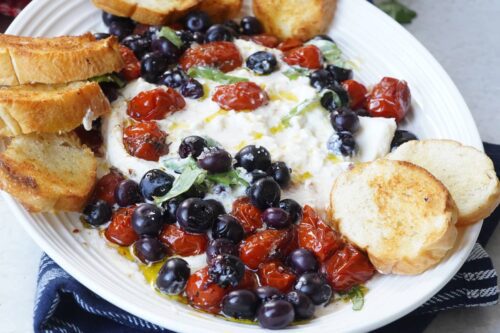 red white and blue burrata