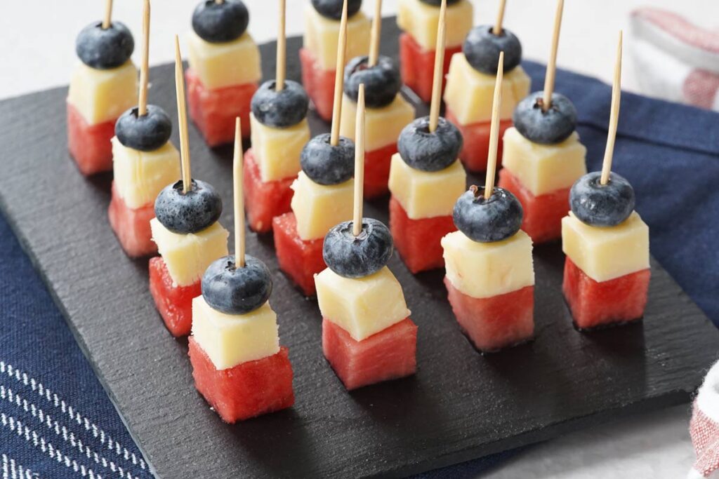 watermelon blueberry skewers